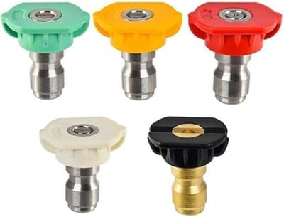 Hogedrukreiniger-sproeikop, 1/4-inch snelkoppeling, 1,2 mm opening, accessoires geschikt voor hogedrukreinigers met meerdere hoeken.