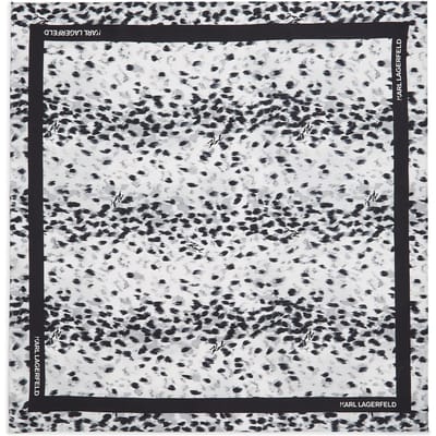 Karl Lagerfeld K/signature Leopard Silk Scarf Aop Karl Snow Leopard Maat: OS | Sjaals Outlet | Dames | Zwart