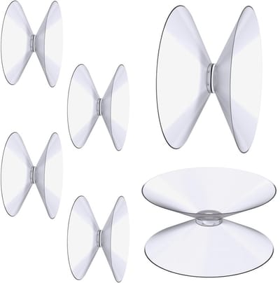Daity Zes dubbelzijdige zuignappen van 40 mm - transparant PVC - antislip kunststof zuignappen (voor glazen tafelbladen) - glazen tafelspiegels - ramen - decoraties.