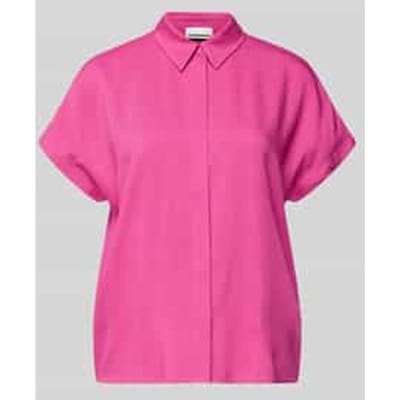 relaxed fit overhemdblouse van pure viscose model 'LARISAANA'