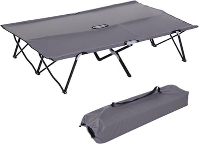 Tweepersoons Campingbed Opvouwbaar - XL Luchtbed voor Vakantie en Festivals - 193x125cm Grijs