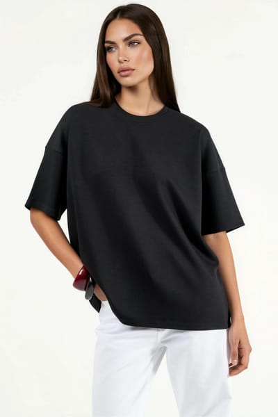 Oversized Crew Neck Modal Touch Gebreide T-Shirt