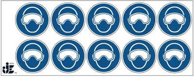 Skibril dragen verplicht gebodssticker - M067 | 5 cm - 10 stuks per vel