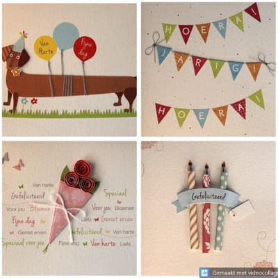 4 Luxe Wenskaarten Paperclip Paperwork Verjaardag - Kaart - Verjaardagskaart - Wenskaart Set - 4 Motieven - Greeting Card - Grusskarte - Carte De Vœux - Dubbele Kaart - Rechthoek - Met Envelop - 15x12cm - Gratis Verzonden
