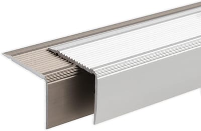 Traprandprofiel - Trapneus profiel - Trap afwerken - Zelfklevend of voorgeboord - 100 cm - Zilver