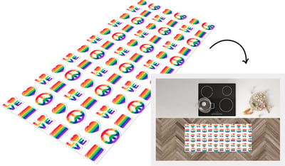 Keukenloper - Loper keuken - Regenboog - Sjabloon - Pride Vlag - 120x50 cm - Keukenloper vinyl