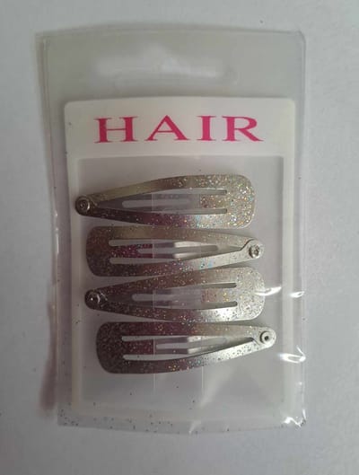 Klik klak speldjes met glitter 4 stuks - Feestelijk - Disco - Carnaval