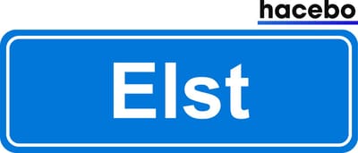 Hacebo - Plaatsnaam Sticker - 29x10 CM - Elst sticker - Verkeersborden sticker - grappige cadeaus - Elst