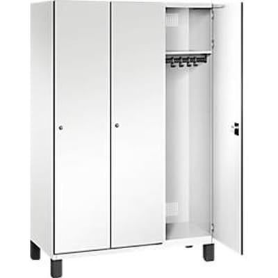 C+P locker Cambio, 3 vakken, op poten, B 1200 x D 525 x H 1980 mm, verkeerswit/wit