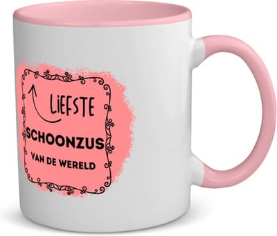 Akyol - liefste schoonzus van de wereld koffiemok - theemok - roze - Zus - de liefste schoonzus - verjaardag - cadeautje voor zus - zus artikelen met opdruk - kado - geschenk - 350 ML inhoud