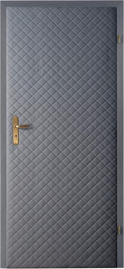 Deurbekleding Zelfmontage - Deur Isolatie Set - Wooncomfort Verbeteren - Stijlvol Eco-leer - 105 x 210 cm - Grijs