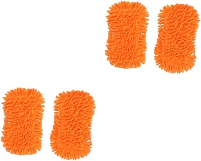 Autowashandschoenen - Poetshandschoenen Microvezel - Auto Reinigen - Krasvrij Materiaal - 11.5x11x5cm - Oranje