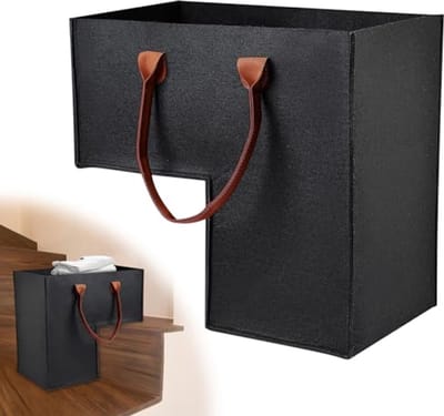 L-vormige Trappenorganizer met Handgrepen - Opvouwbare Trapmand voor Wasgoed en Speelgoed