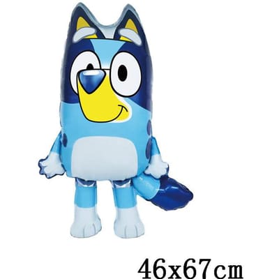 Grand Ballon Bluey Fournitures de Célébration pour Enfants Belle Chienne Bleue Bingo Décoration de Célébration Ballons en Feuille Chien Garçons Date de Naissance Jouet 60x110cm