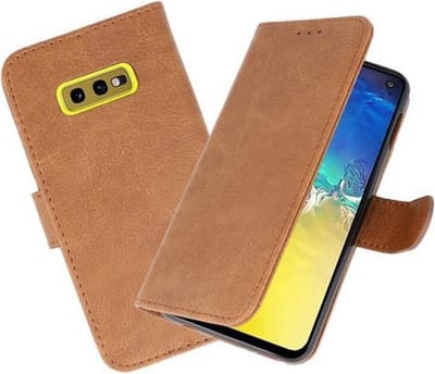 Hoesje Geschikt voor Samsung Galaxy S10e - Book Case Telefoonhoesje - Kaarthouder Portemonnee Hoesje - Wallet Cases - Bruin