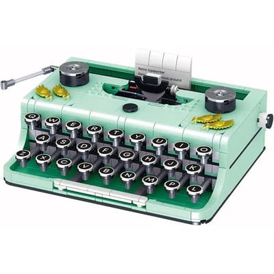 Hoge Kwaliteit 820 Stuks Vintage stijl Hoge Kwaliteit Retro Hoge Kwaliteit Schrijfmachine Hoge Kwaliteit Bouw Hoge Kwaliteit Blokken Zelfmontage Zeer kleine schaal