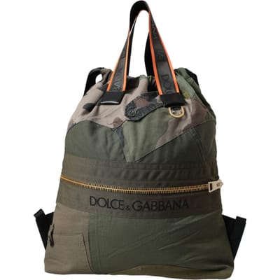 Dolce & Gabbana Militaire Groene Patchwork Rugzak Tas