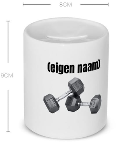 Akyol - 10 kg dumbbells met eigen naam Spaarpot - Fitness - atleten/sport liefhebbers - sport - gewichten - fitness - verjaardag - cadeau - kado - 350 ML inhoud