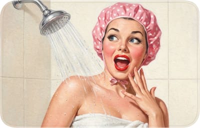WC mat 80x50 cm - Antislip - Vrouw - Douche - Roze - Toiletmat - Vloermat - Douchemat - Toilet tapijt - Toiletmatten