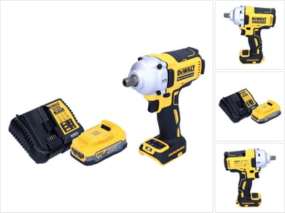 DeWalt DCF 892 E1 accu slagmoersleutel 18 V 812 Nm 1/2" borstelloos + 1x Powerstack accu 1,7 Ah + lader