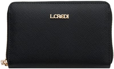 L.CREDI Portemonnee Poema Zip Around Wallet Black Zwart