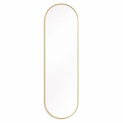 Luxaliving Ovale Passpiegel 160x50 cm – Goud Metalen Frame – Grote Wandspiegel – Staande Spiegel – 5 mm Veiligheidsglas