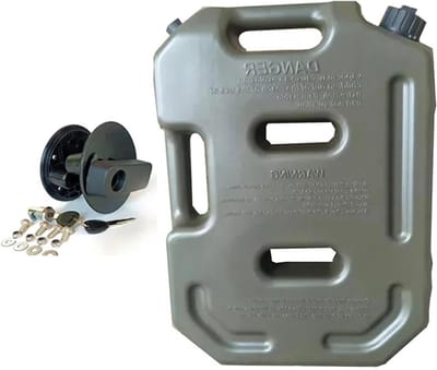 Benzine jerrycan - Brandstoftank opslag - Reserve brandstof - Verdikt plastic ontwerp - 10 liter capaciteit - Zwart