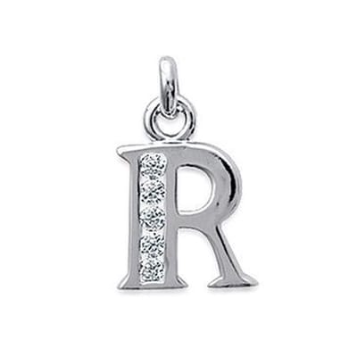 Blinx Jewels Zilveren Hanger Letter R Steentjes