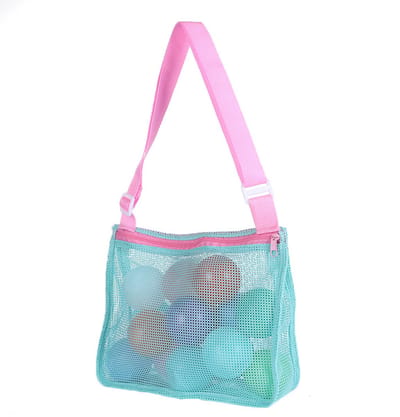 Opbergtas voor het strand kinderen– Opengewerkt schelpentasje – Reistas voor het strand – Transparante nettas – Strandtas van gaas – Zwemtas voor de zomer – Opvouwbare geweven tas – Ontworpen voor het opbergen schelpen, strandspeelgoed – 21x25x8cm