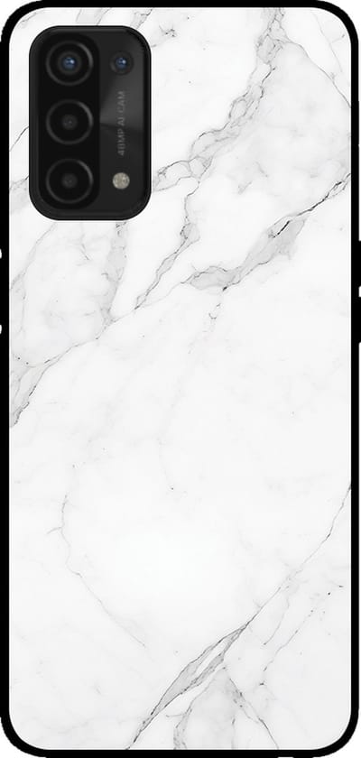 Smartphonica Telefoonhoesje voor OPPO A54 5G / A74 5G / A93 5G met marmer opdruk - TPU backcover case marble design - Wit geschikt voor Oppo A54 5G;Oppo A74 5G;Oppo A93 5G