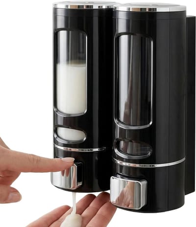 Zwarte wandmontage zeepdispensers van 400ml - Perfect voor badkamer en keuken, gemakkelijk te vullen en te reinigen