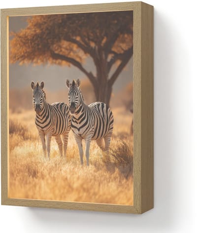 Wandlamp 30x40 cm - Oplaadbaar - Zebra's - Savannelandschap - Gras - Wandlampen binnen woonkamer - Slaapkamer lamp - Decoratieve nachtlamp - Vloerlamp draadloos