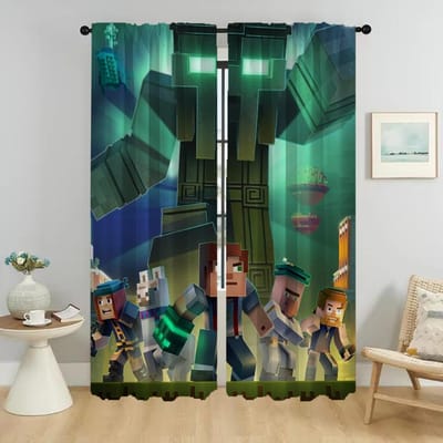 Mine-crafts Verduisteringsgordijn voor Kamer 2 Panelen Home Interieur Gordijnen Halloween Decoratie Scheidingsschermen Tule voor Slaapkamer W50xH70cmx2pcs-CL black