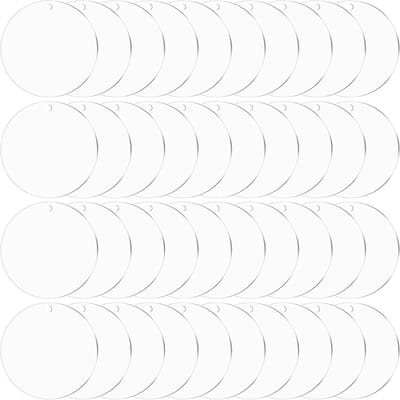 Set van 40 Transparante Acrylaatplaten van 5 cm, Ronde Schijven voor DIY, Sleutelhangers en Creatieve Projecten