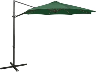 Zweefparasol met verlichting - Tuinparasol - Terras en tuin - Geïntegreerde LED verlichting - 300 cm diameter - Zandwit