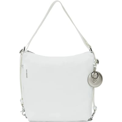 MANDARINA DUCK Leren schoudertas rugzak Mellow Leather Shoulderbag Blanc wit