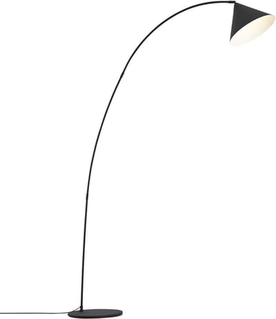QAZQA triangolo - Retro Vloerlamp | Staande Lamp - 1 lichts - H 180 cm - Zwart - Woonkamer