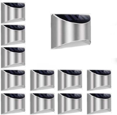 12 Stuks Solar Led Zonne-Energie Wandlamp Buitenlamp Tuinverlichting RVS