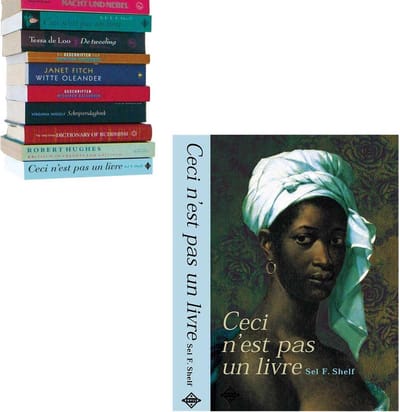 Zwevende Boekenplank - Selfshelf - Ceci n'est pas un livre  - Vrouw - Blauw - L 22 x  B 15 x H 3 cm