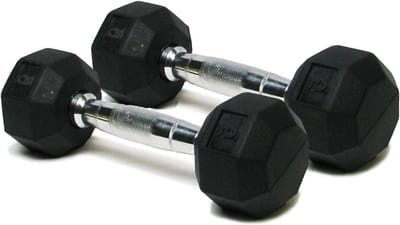 Rubberen gecoate handgewichten - Multifunctionele kleurgecodeerde halter voor krachttraining (set van 2) - 5 lbs