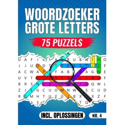 Woordzoeker Grote Letters Nr 4. - 75 Puzzels Incl. Oplossingen - Woordzoeker Specialist