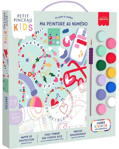 La Petite Epicerie Schilderen op nummer Kit voor kinderen "BESTIES" 305g H33xB25,5xL3,5cm genummerde schilderijenset | Creatief | Hobbyset | kinderen en volwassenen