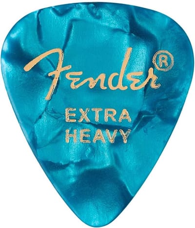 Fender 351 Vorm Premium Plektren Extra Zwaar Ocean Turquoise 12-Pack Celuloid Materiaal