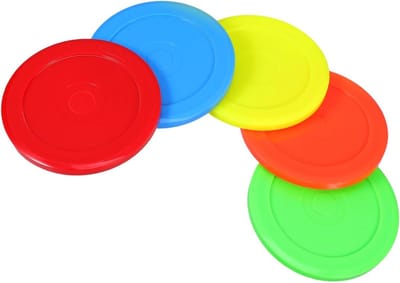 Air Hockey Pucks - Tafelspel Accessoires - Snelle Wedstrijden - Compact Ontwerp - 5 Stuks - Multicolor