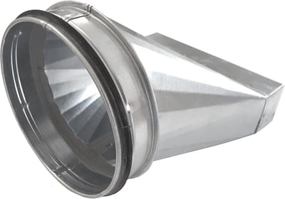 Kanalen Overgangsstuk - Platte Kanaal Adapter - Ventilatie Systeem - Asymmetrisch Ontwerp - DN 125 - Roestvrij Staal