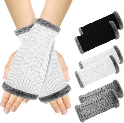 Vingerloze Handschoenen voor Dames, 3 Paar, Warm en Comfortabel, Geschikt voor Typen, Werken en Rijden