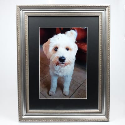 AL - Barok Fotolijst Met Zwarte Passe-Partout - 30 x 40 cm