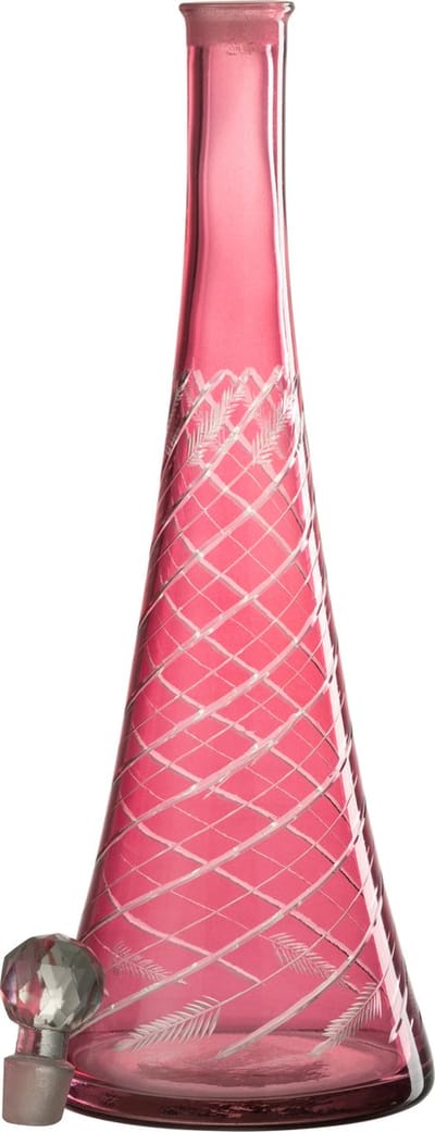 J-Line karaf Hals - glas - rood