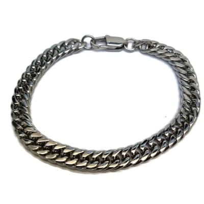 Aramat Jewels | Armbanden | Dubbele Gourmetschakel Stalen Armband | | | |7mm | Staal | Volwassenen | Verkleurd niet