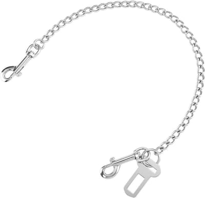 Huisdier Autogordel - Veiligheidsharnas Hond - Veilig Reizen - Roestvrij Staal - 53 CM - Wit